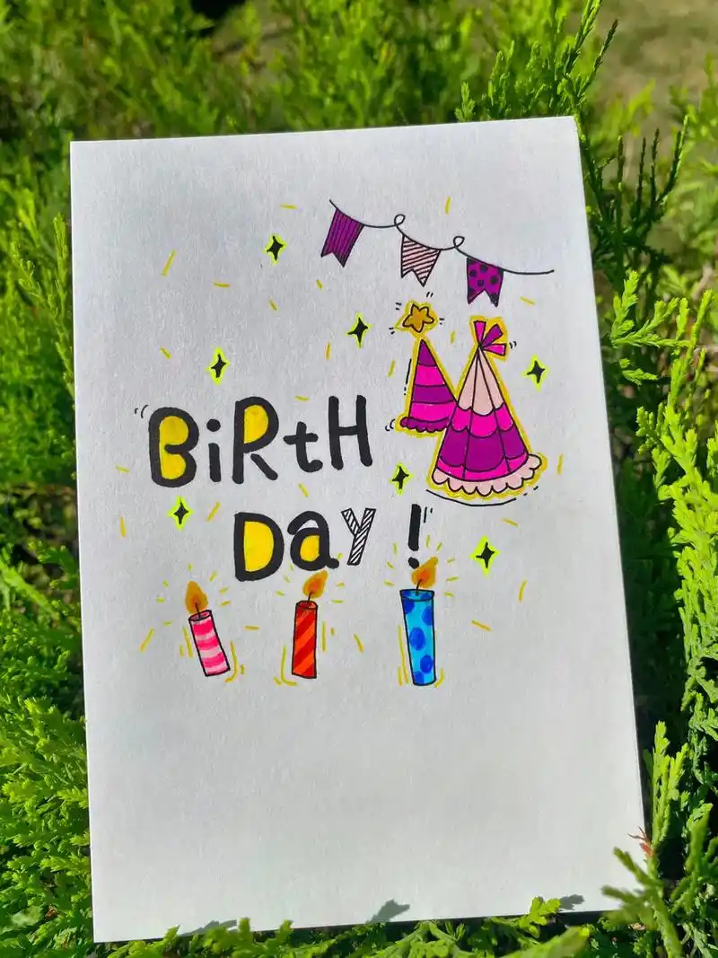 祝你生日快乐#图文伙伴计划 生日贺卡这样画不要 - 抖音