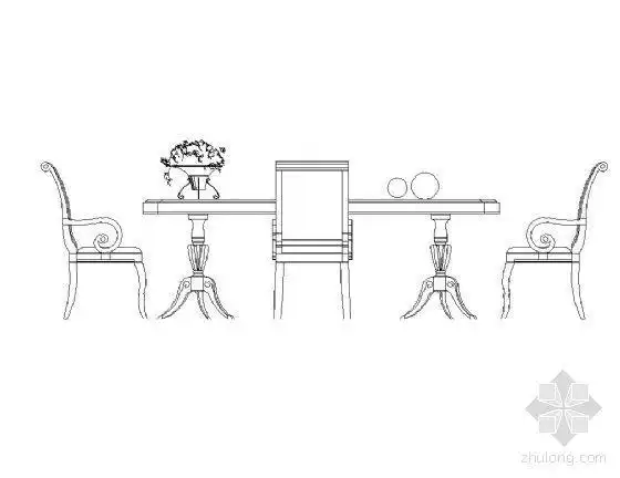 九套餐桌立面图块
