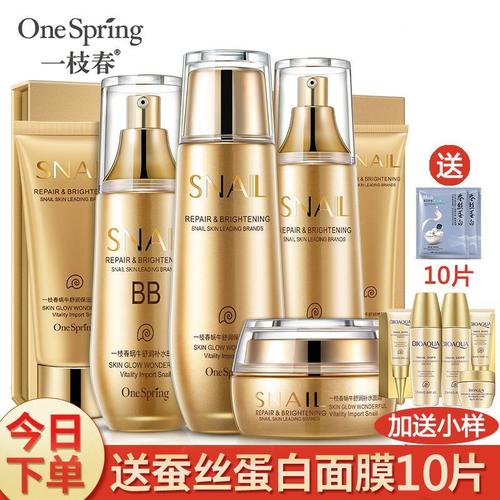 正品品牌名牌大牌高档美妆化妆品套装全套一套整套蜗牛补水保湿