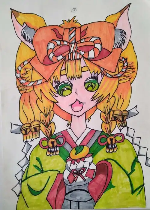 她在学习之余,用手中的笔,画出了生动活泼的儿童世界,她的画生动形象