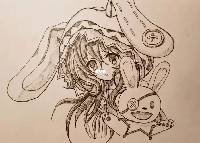 手绘  #动漫手绘  #针管笔手绘  #约会大作战  #四系乃