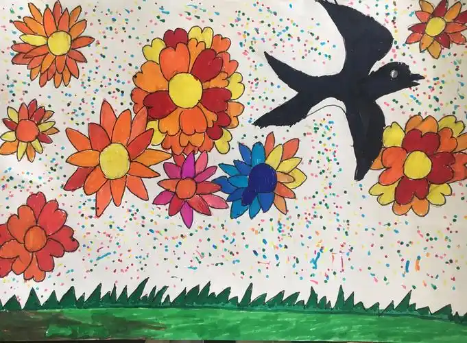 千人绘春天,绘出春的气息.