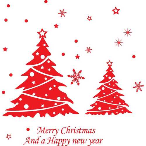 墙贴 圣诞快乐树雪人 玻璃贴花圣诞节橱窗贴窗花雪花贴画贴纸