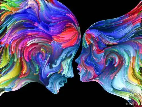 抽象_头像_美国_序列_人_侧面_彩色_绘画_情感_激情_欲望_感觉_世界