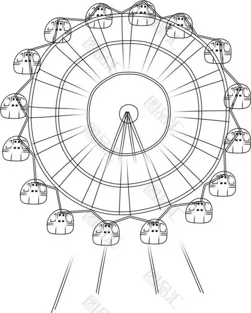 线稿摩天轮素材