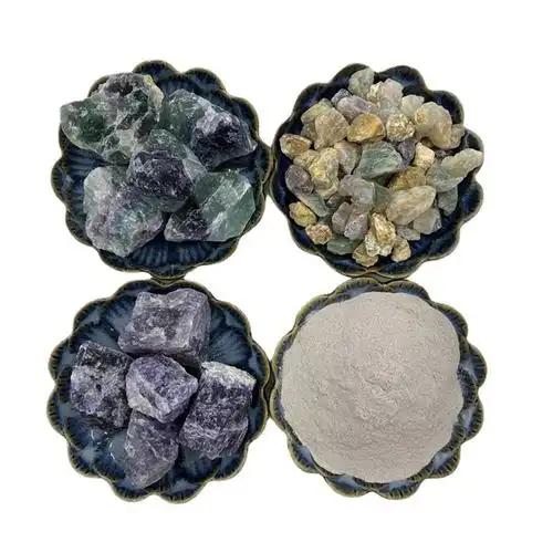 98萤石粉 萤石块氟化钙萤石粉 摆件萤石块 搪瓷釉料氟化钙萤石粉