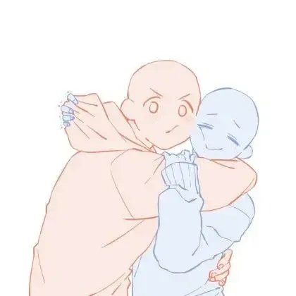 板绘素材撩人的你等一下旁边还有人看着呢双人线稿