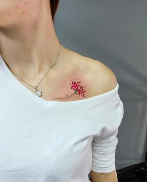 超好看的锁骨纹身图案女锁骨纹身2