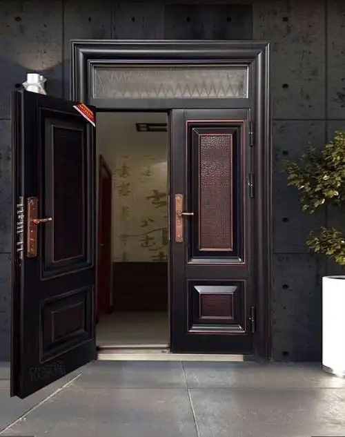 锌合金防盗门防雨防晒农村双开四开家用入户别墅大门非标甲级大门沾运