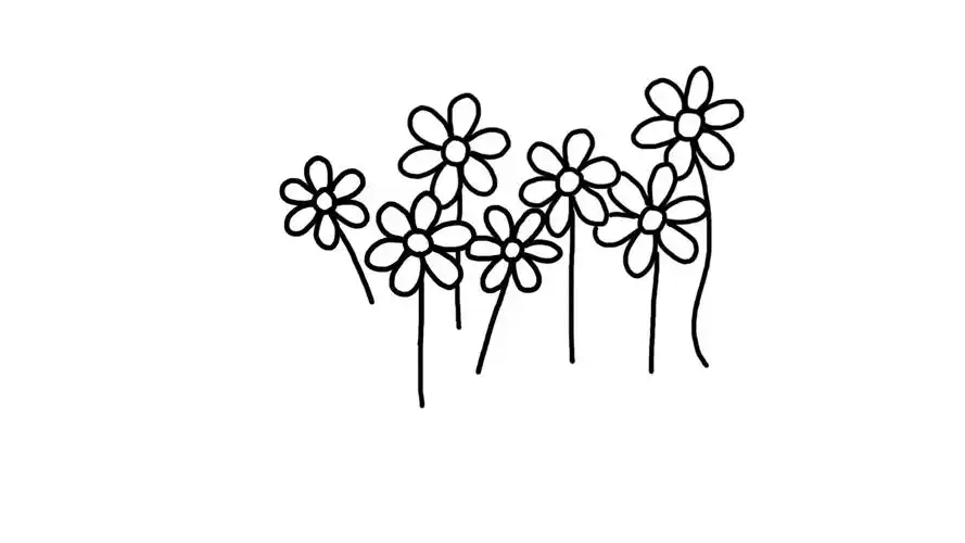 小花小草怎么画