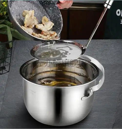 316不锈钢盆带盖 猪油盆不锈钢油盆带盖家用厨房老式装储油盆商用加厚