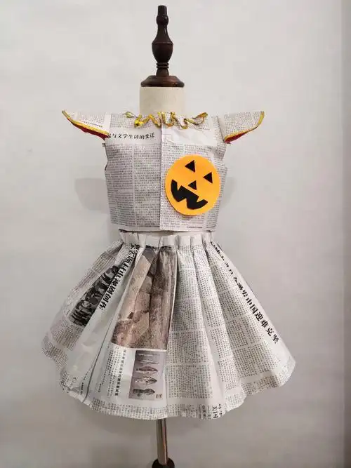 特价环保衣服手工 走秀儿童_手工制作废旧报纸衣服圣诞节元旦表演服
