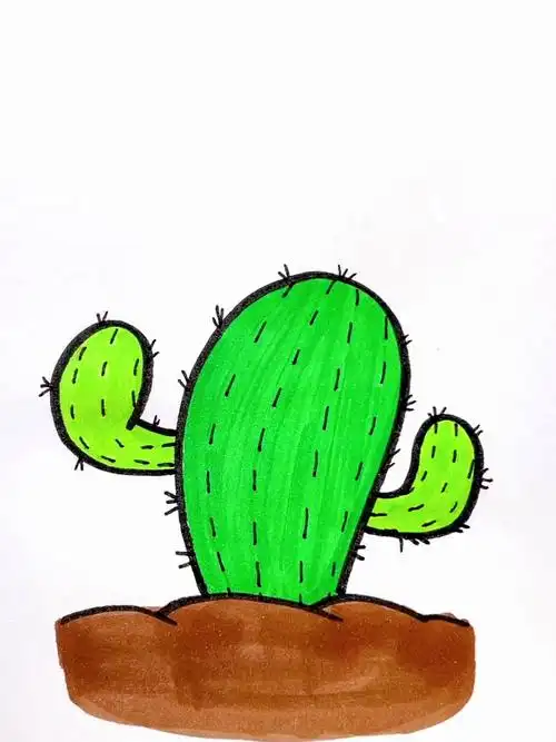 仙人掌 儿童简笔画 一起学画画 一学就会系列