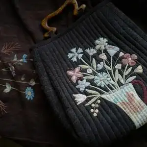 【时间的风景】【时光与禅设计】香云纱手工贴布