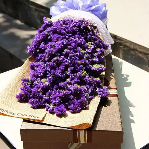 情人节紫色勿忘我花束厦门花店福州泉州漳州生日鲜花速递同城