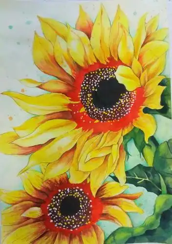 少儿书画作品-向日葵/儿童书画作品向日葵欣赏_中国少儿美术网