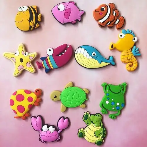 可爱卡通创意冰箱贴彩虹软胶磁贴早教贴儿童幼儿软磁贴一套海底世界一