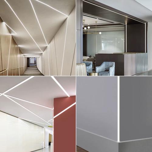 led线性灯预埋嵌入式暗藏黑色线条灯流水线型灯吊顶天花线形灯槽