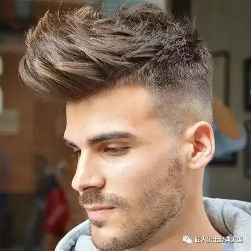 欧美潮男飞机头发型