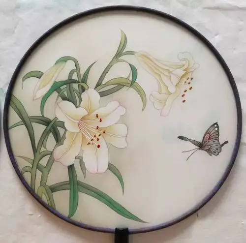 徐沛沛|工笔牡丹,荷花,百合,玉兰团扇班招生(只需100元!)_范画