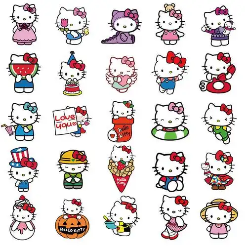 50/100/500美乐蒂玉桂狗布丁狗凯蒂猫库洛米手账贴纸 凯蒂猫贴纸系列