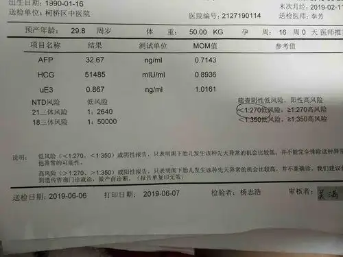 唐氏筛查21三体风险1比2640,正常吗?