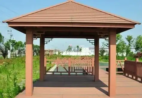 塑木凉亭——公园,景点必备设施