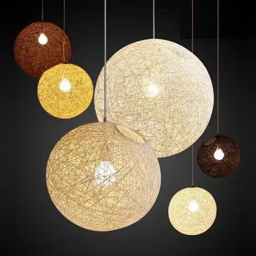 古达创意个性鸟巢藤艺编织灯餐厅酒吧网吧圆球形商场工程装饰麻球吊灯