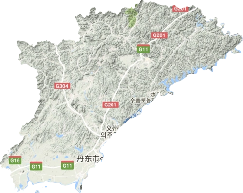 丹东市高清地形地图