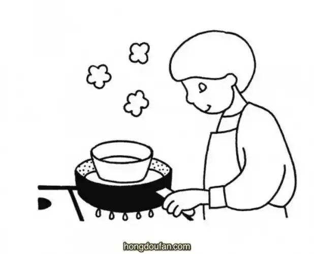 假期生活,做饭,劳动,卡通,厨师,厨师简笔画,厨房,可爱,妈妈,妈妈简笔