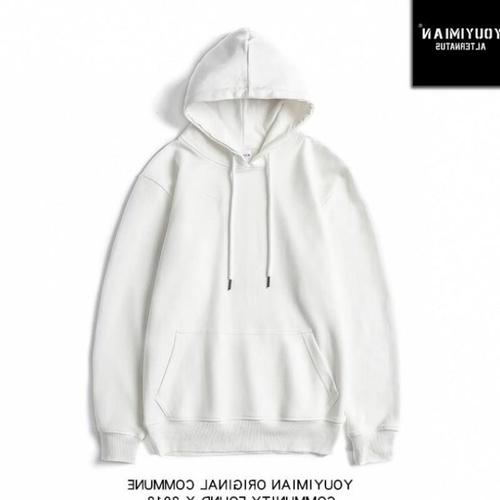 春秋季情侣薄款纯色加绒加厚纯白色连帽卫衣男韩版青少年帽衫班服