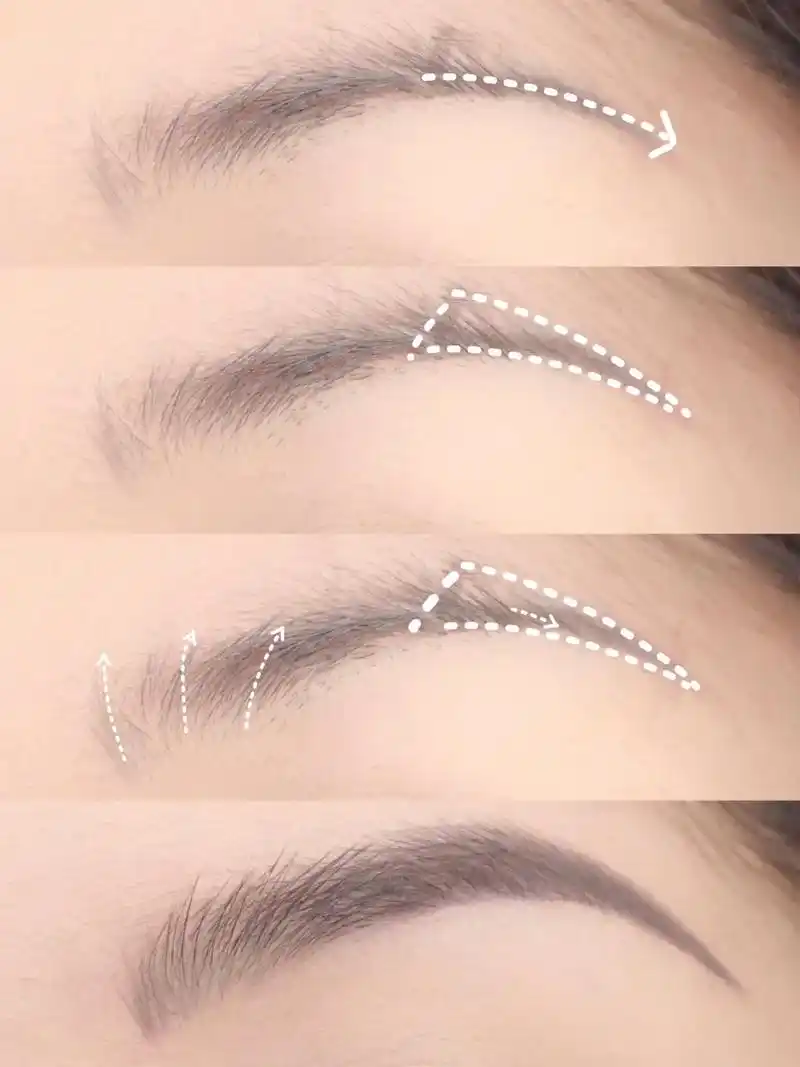 方圆脸气质小弯眉教程|新手毛流画眉三部曲.#论眉毛的重要性  - 抖音