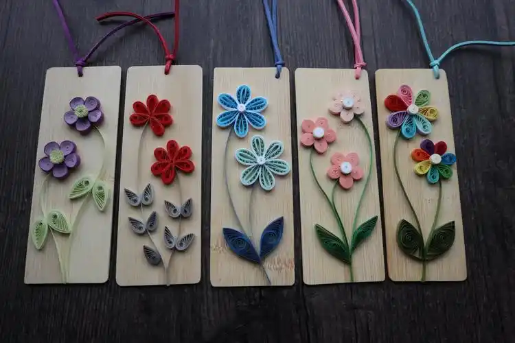 热卖幼儿园学校手工作业儿童diy制作衍纸套装折纸材料包竹书签1