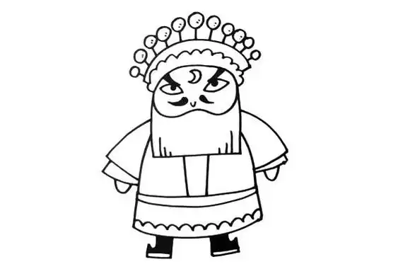 q版京剧人物包公简笔画步骤图文教程