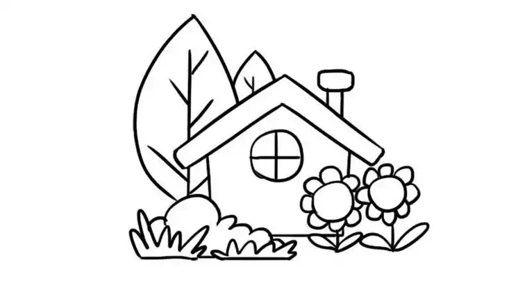 美丽花园简笔画