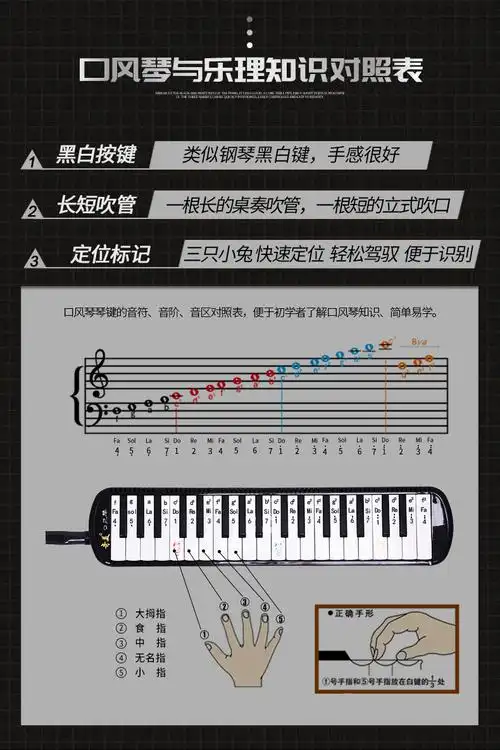 奇美口风琴37键学生用eva轻体硬盒黑色初学者儿童乐器小学口吹琴绿色