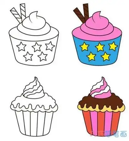 蛋糕图片简笔画 纸杯蛋糕图片简笔画