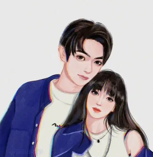 手绘情侣头像许凯程潇yyds