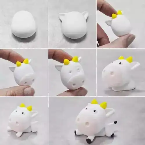 超轻粘土教程q版十二生肖之小牛