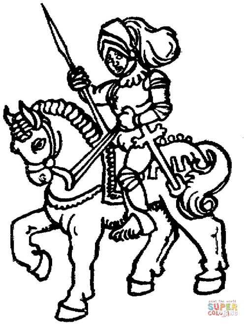 骑马的骑士简笔画图片