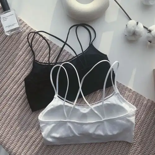 实拍实价 新款冰丝美背文胸少女无钢圈纯色无痕内衣抹胸