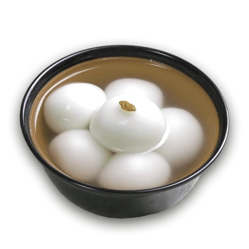 黑色简约汤圆美食装饰图案