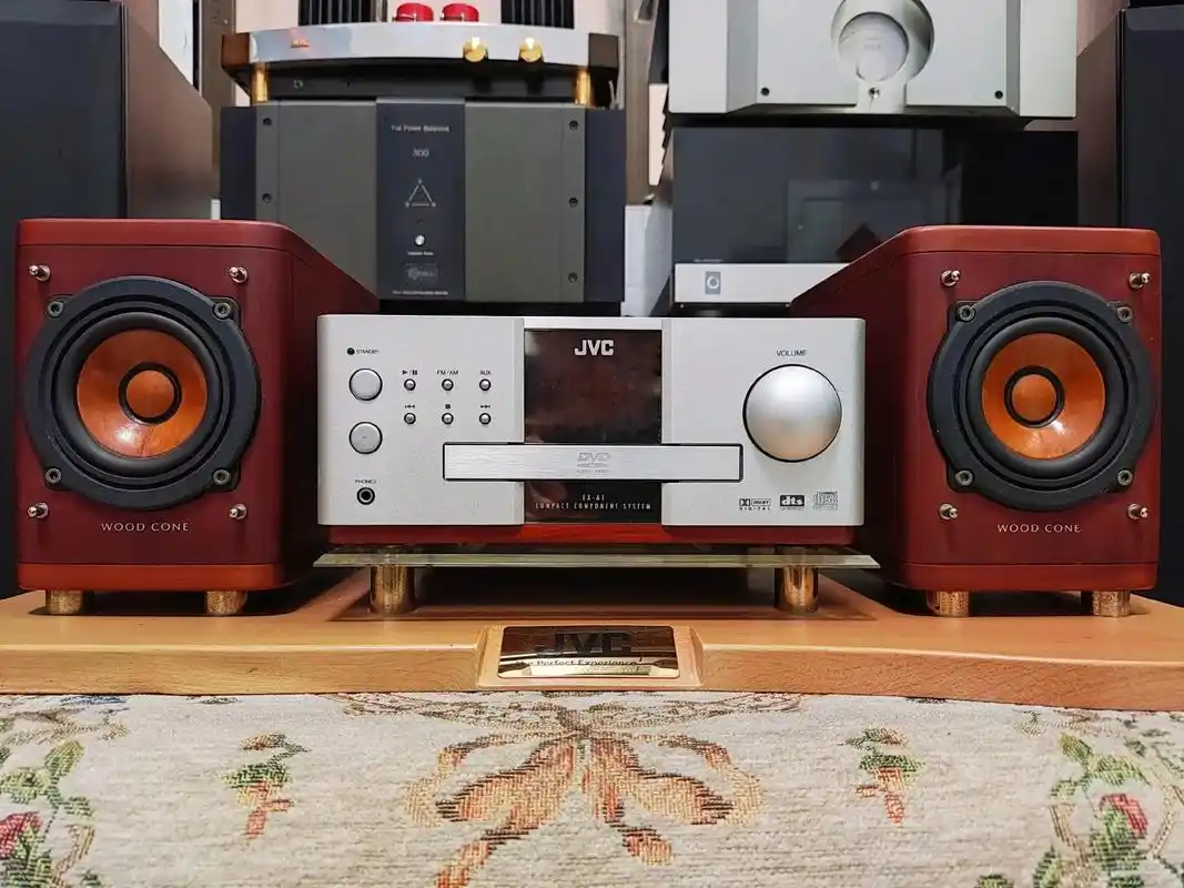 一代经典日本jvc木振盆喇叭组合音响.日本jvc独家木振盆喇 - 抖音