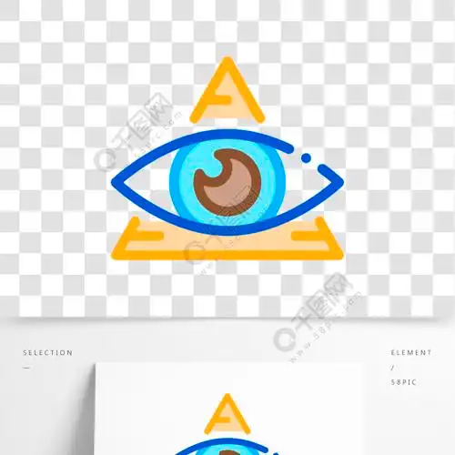 全视之眼图标矢量概述全视眼标志颜色被隔绝的等高标志例证全视之眼