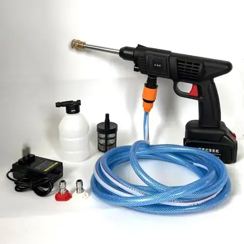 无线洗车锂电池水枪 洗车高压水泵 车用便携电动家用洗车机器工具