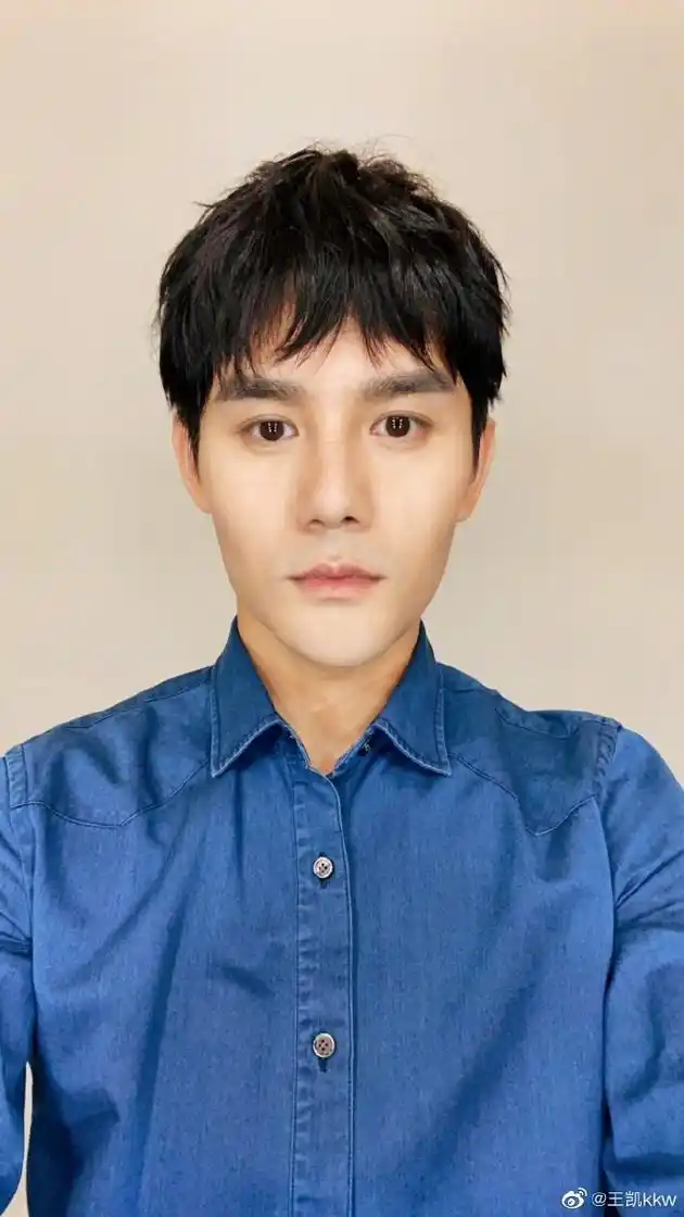 王凯久违自拍直男视角对镜发文笑侃拍了张证件照