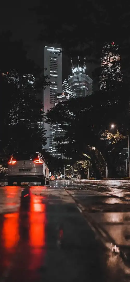 繁华都市一个人看夜景伤感图片