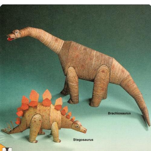 儿童益智手工制作侏罗纪恐龙剑龙腕龙diy立体3d纸质模型纸艺玩具