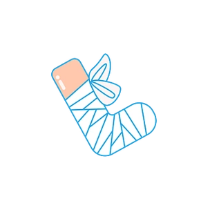 受伤的脚装饰绷带插画