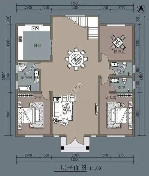的情况,今天小宅就给大家推荐几套东西两侧无窗或者少窗的户型图纸